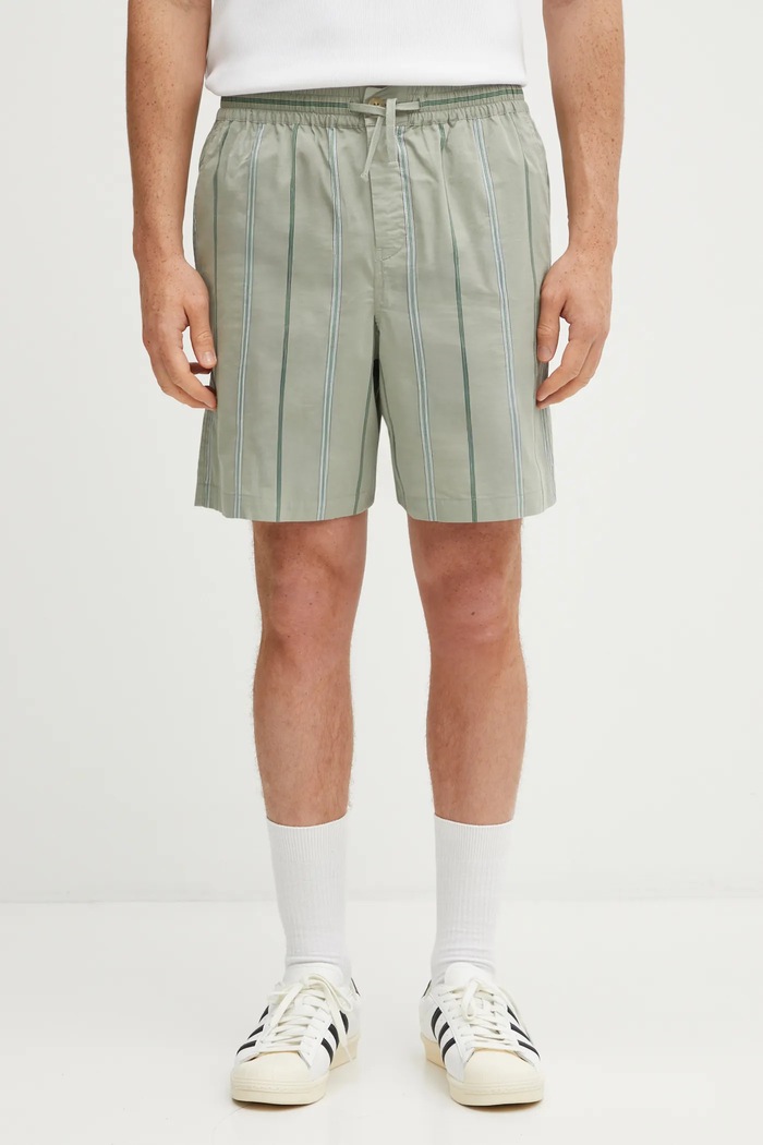 Kraťasy Maison Kitsuné Elasticated vzorovaný zelená OM01407WC5029