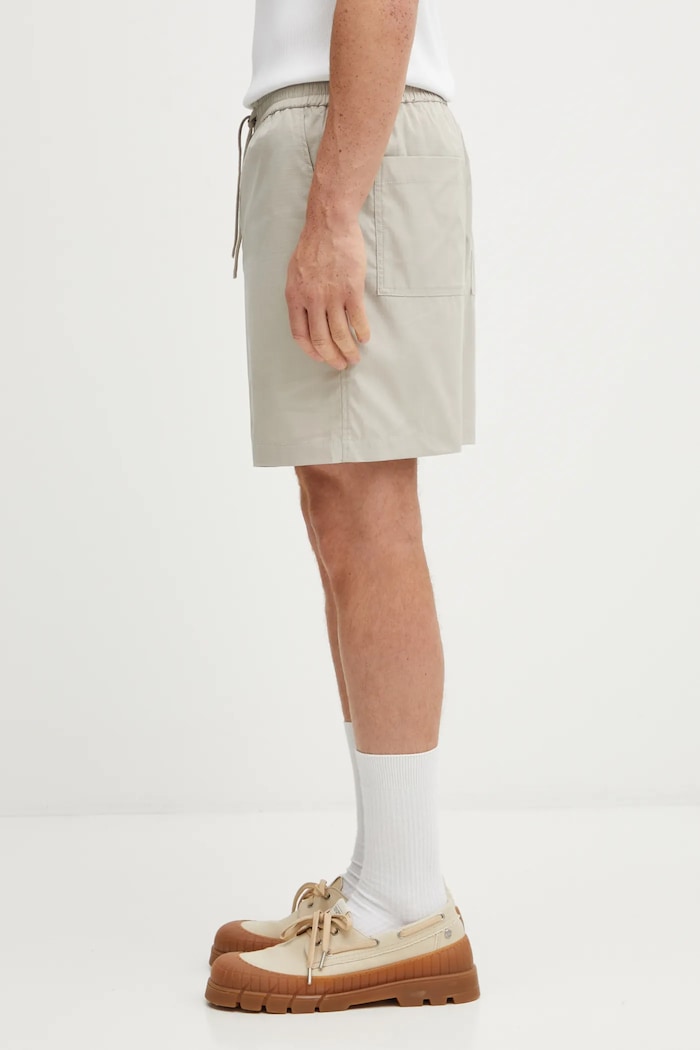 Kraťasy Maison Kitsuné Elasticated OM01414WW9020 béžová SS25