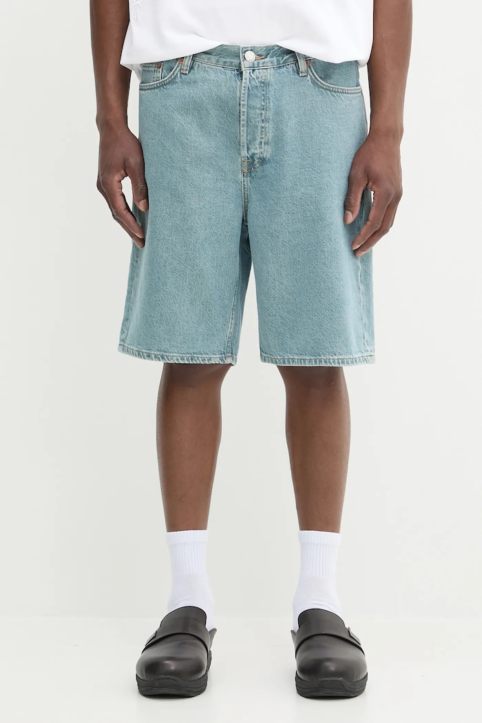 Samsoe Samsoe pantaloni scurți jeans SAEDDIE bumbac albastru M25200010