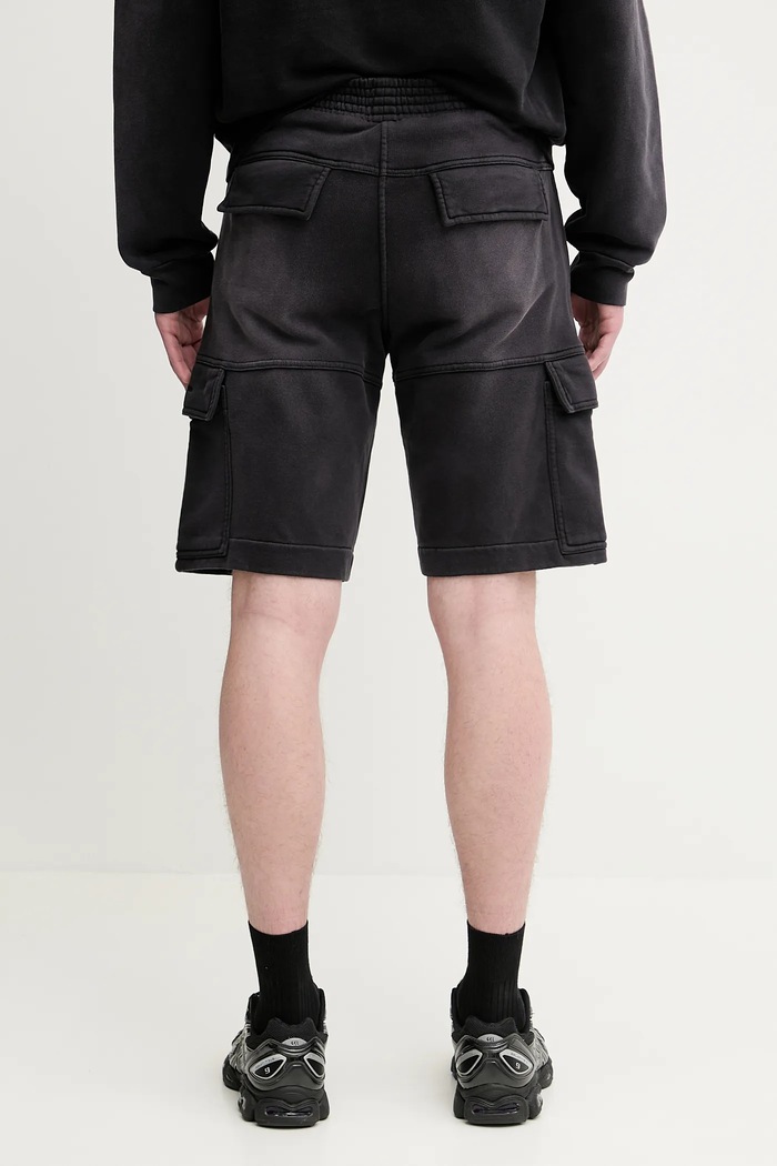 Abbigliamento 1017 ALYX 9SM pantaloncini in cotone Fleece garment dye cargo AAMSO0084FA01 nero