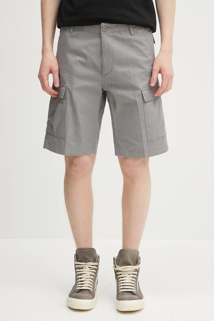 Carhartt WIP cotton shorts Aviation Short fabric gray I028245.2LR02