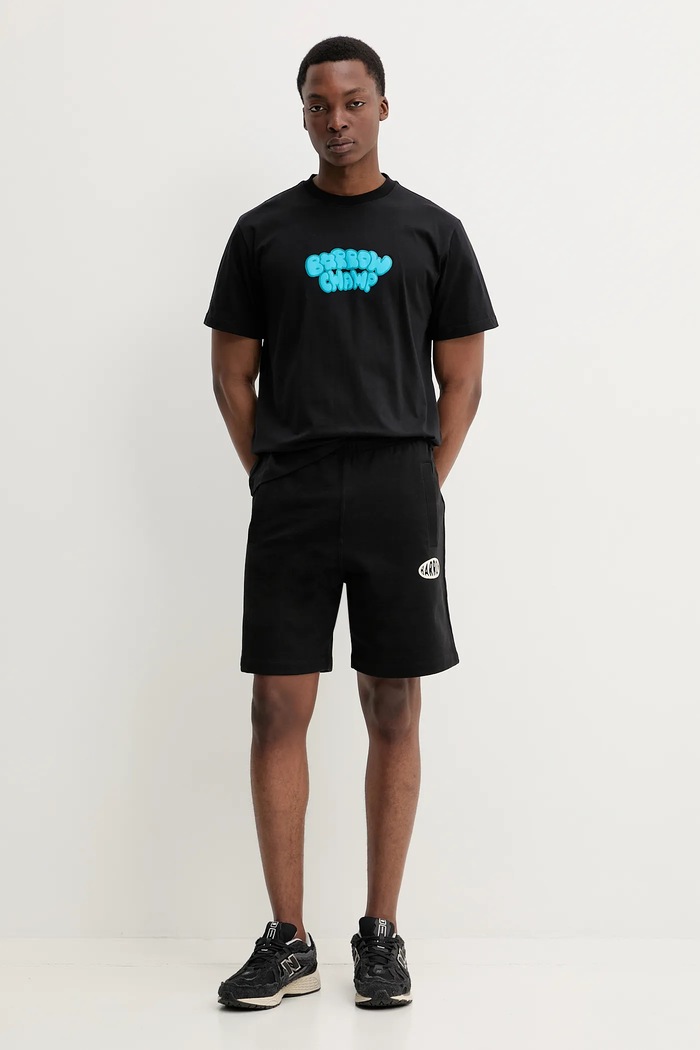 Barrow pantaloncini in cotone nero S5BWUABE064