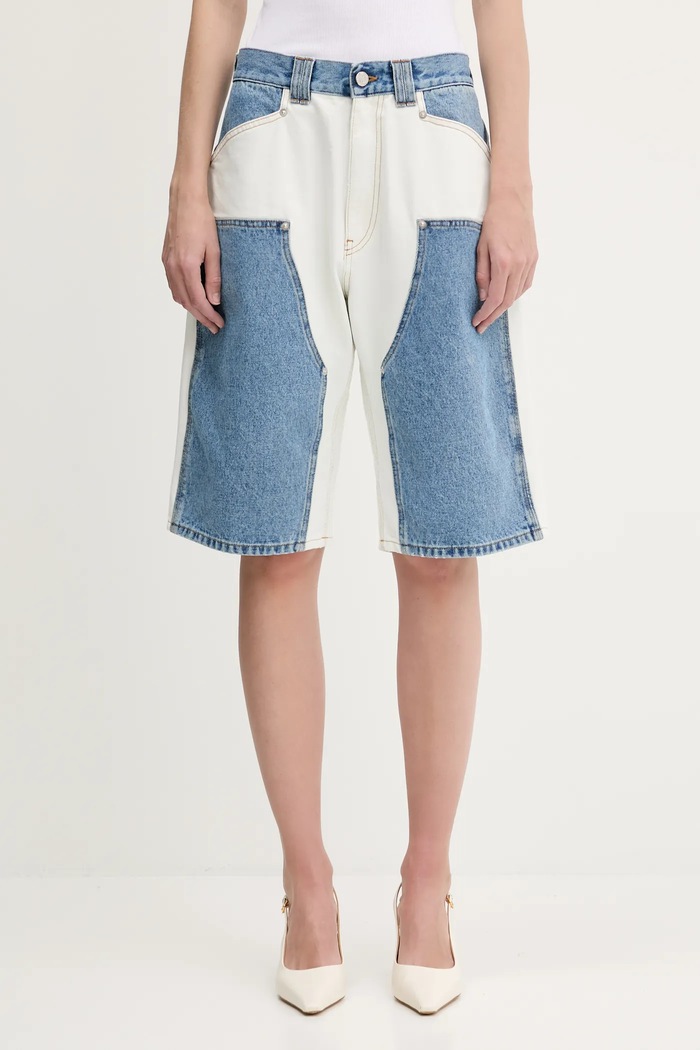 Džínové šortky Aries Patchwork Western Carpenter Shorts AR3030503. modrá SS25