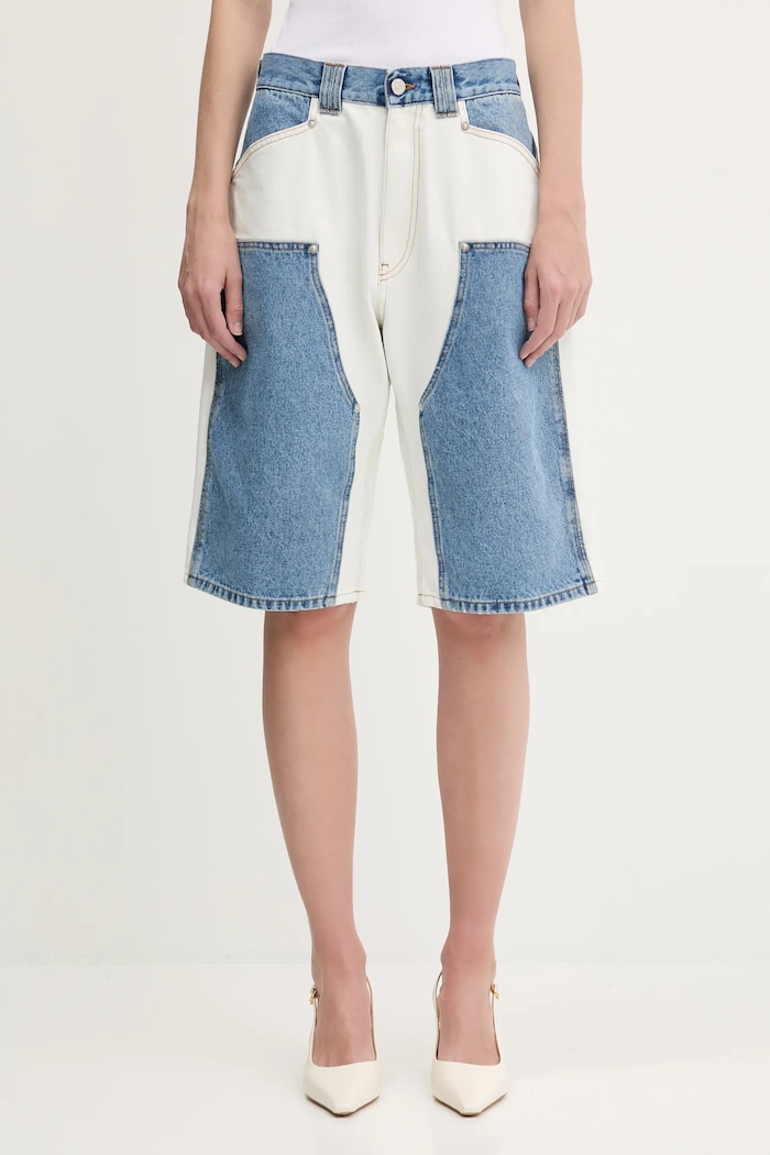 Džínové šortky Aries Patchwork Western Carpenter Shorts AR3030503. modrá SS25
