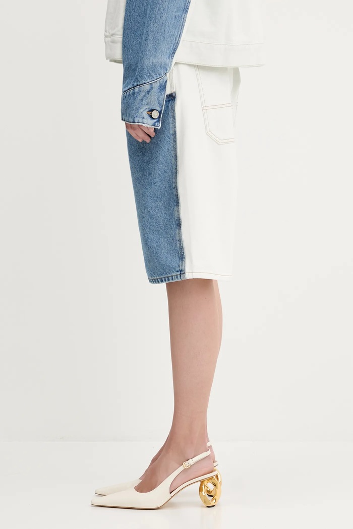 Džínové šortky Aries Patchwork Western Carpenter Shorts modrá AR3030503.