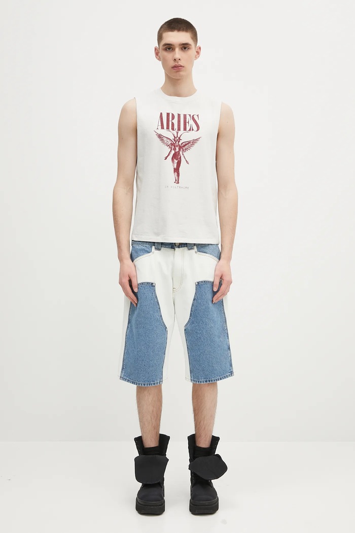 Džínové šortky Aries Patchwork Western Carpenter Shorts AR3030503.