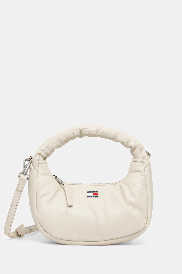 Τσάντα Tommy Jeans απομίμηση λείου δέρματος μπεζ AW0AW16976