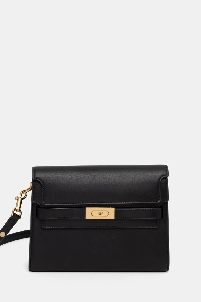 Kožená kabelka Tory Burch Lee Radziwill přírodní kůže černá 158720.001