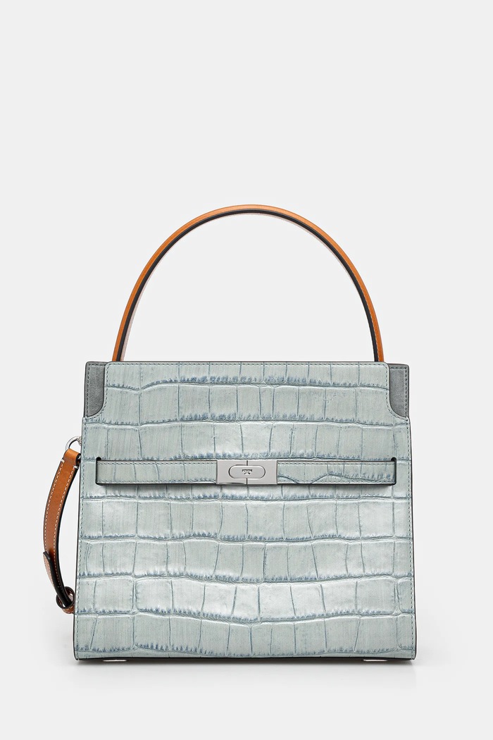 Kožená kabelka Tory Burch Lee Radziwill přírodní kůže tyrkysová 162445.400