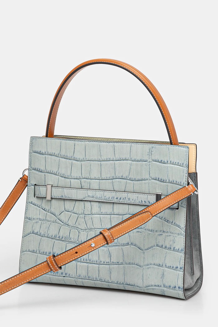Doplňky Kožená kabelka Tory Burch Lee Radziwill 162445.400 tyrkysová