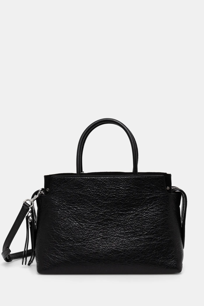 Δερμάτινη τσάντα Tory Burch Mercer λείο δέρμα μαύρο 165150.001