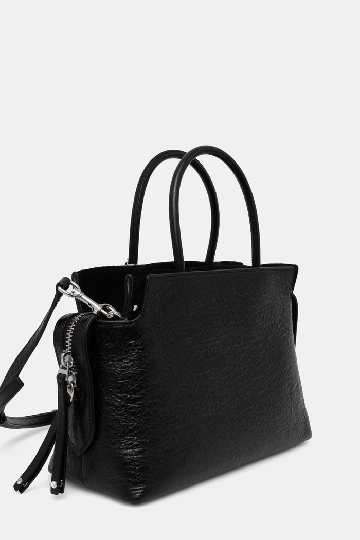 Δερμάτινη τσάντα Tory Burch Mercer 165150.001 μαύρο SS25