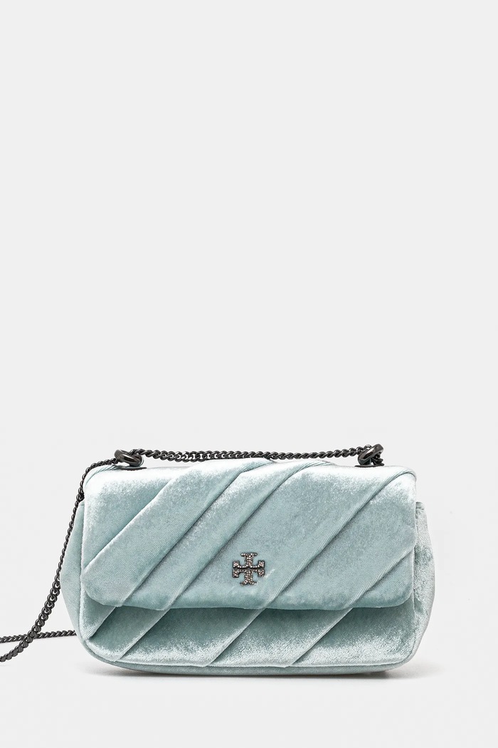 Τσάντα Tory Burch Kira υφασμάτινο μπλε 162308.400