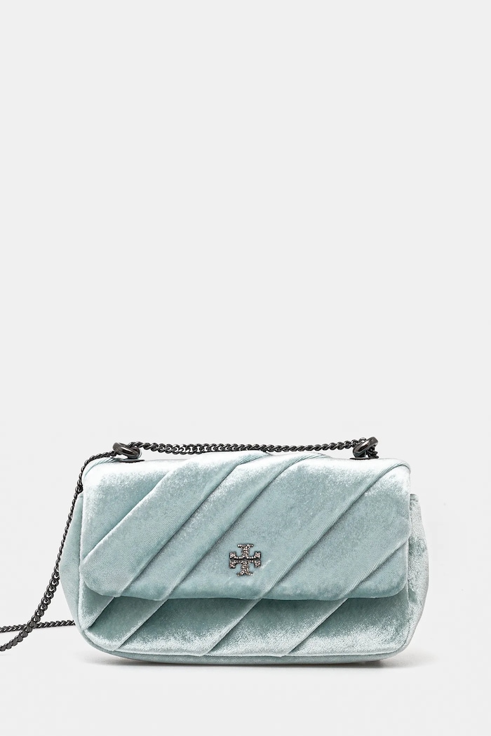 Τσάντα Tory Burch Kira υφασμάτινο μπλε 162308.400