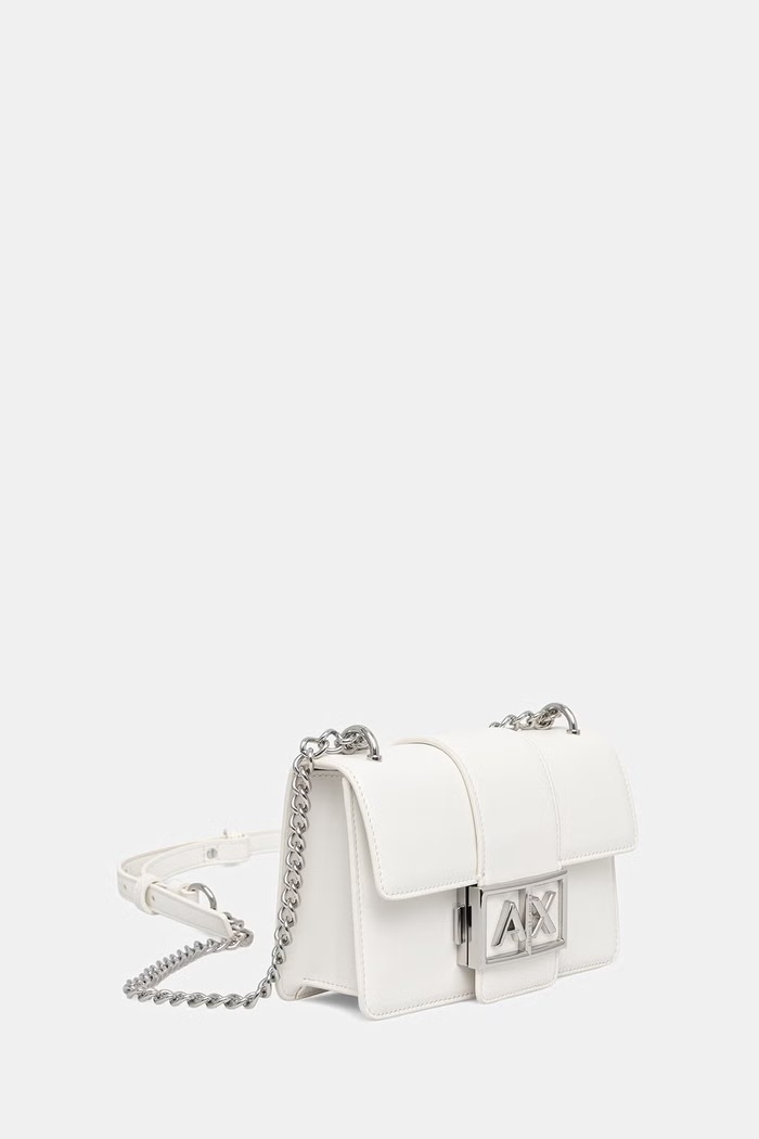 Armani Exchange geantă poștaș pentru femei, din imitație de piele XW000071.AF12039 alb SS26