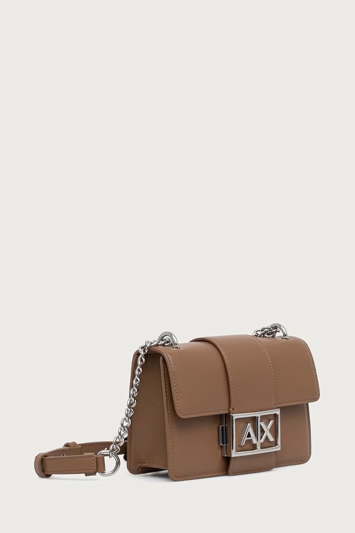 Armani Exchange Geantă poștaș pentru femei cu imitație de piele XW000071.AF12039 bej SS26
