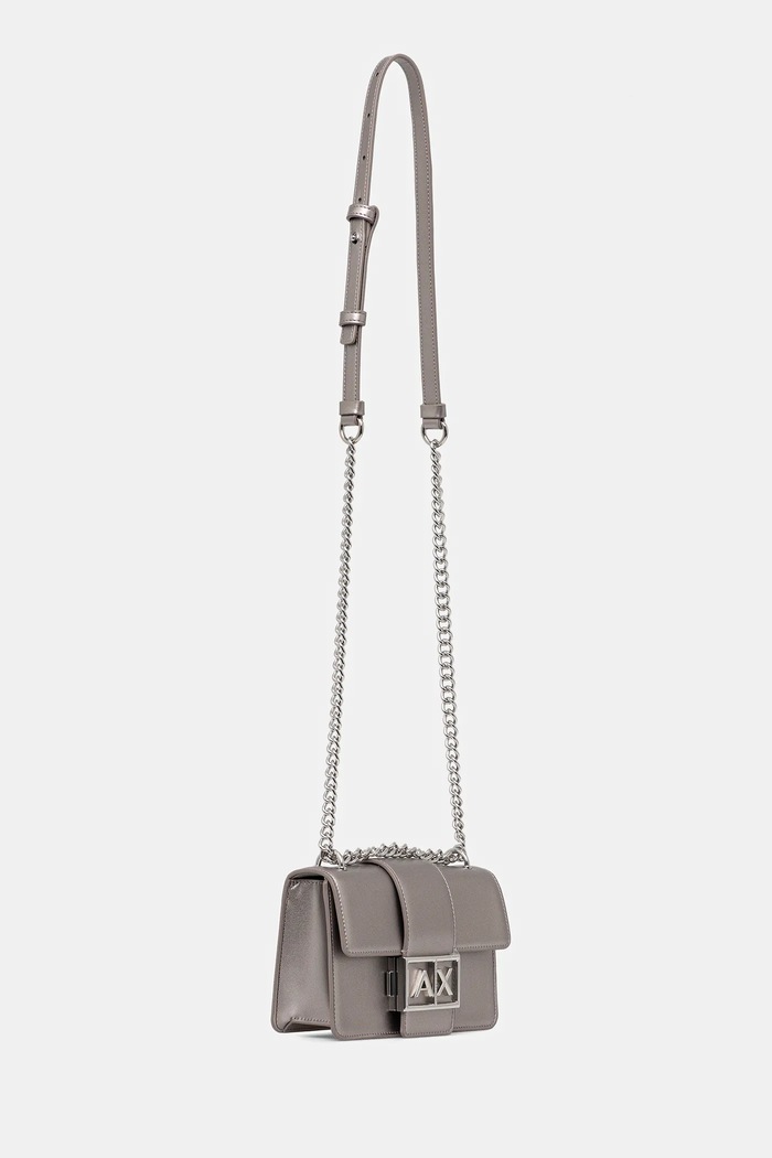 Armani Exchange Geantă poștaș de femei cu imitație de piele XW000071.AF12039 argintiu SS26