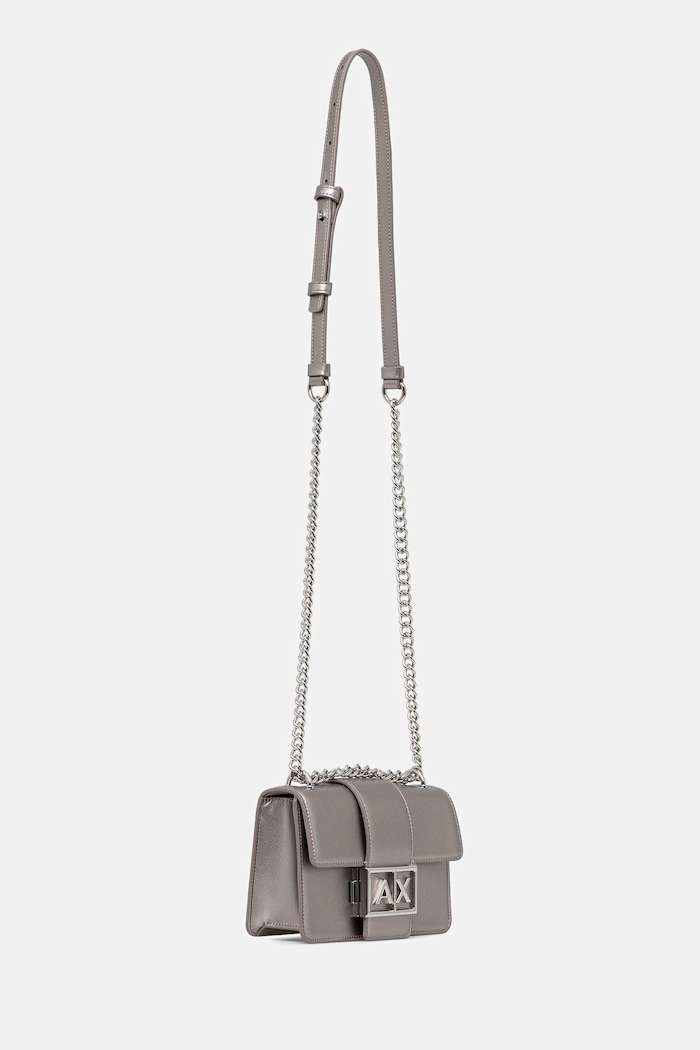 Armani Exchange Geantă poștaș de femei cu imitație de piele XW000071.AF12039 argintiu SS26