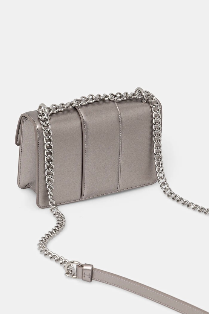 Accesorii Armani Exchange Geantă poștaș de femei cu imitație de piele XW000071.AF12039 argintiu