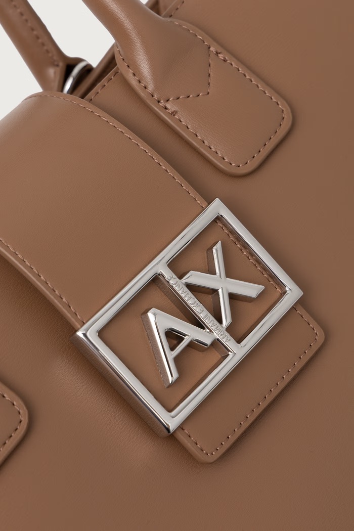 Armani Exchange kabelka typu shopper dámska z imitácie kože béžová XW000305.AF12039