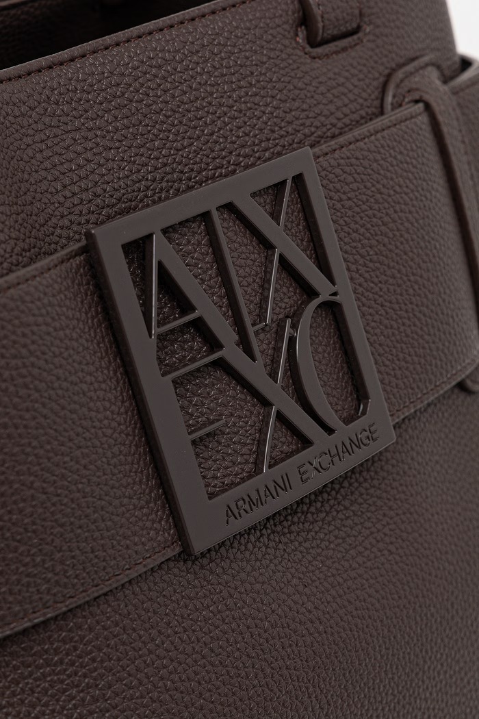 Armani Exchange torebka shopper damska z imitacji skóry brązowy XW000284.AF11902