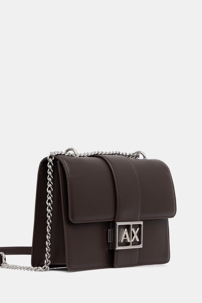 Armani Exchange torebka crossbody damska z imitacji skóry XW000070.AF12039 brązowy SS26