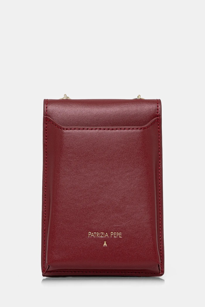 Accesorii Patrizia Pepe poseta de piele 2Q0007.L061 burgundia