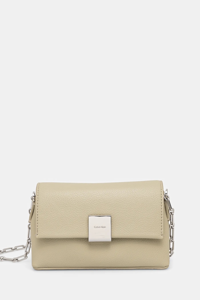 Kabelka Calvin Klein jednofarebný béžová K60K612785