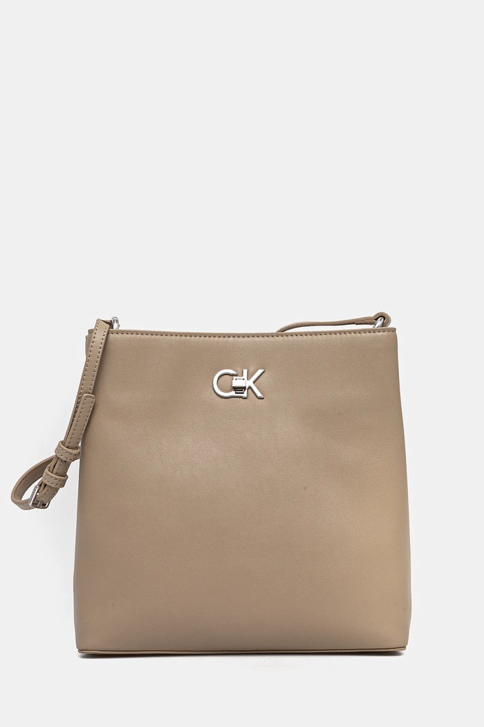Calvin Klein torebka nie mieści A4 beżowy K60K612803