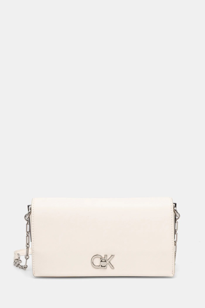 Kabelka Calvin Klein hladký béžová K60K612806