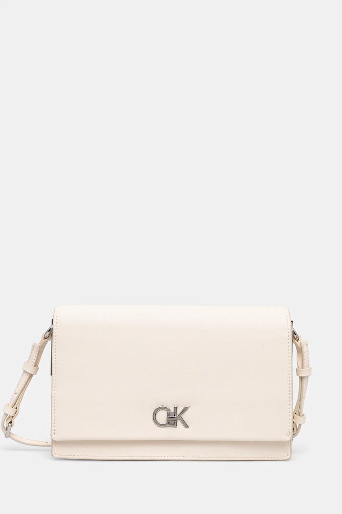 Kabelka Calvin Klein jednofarebný béžová K60K612807