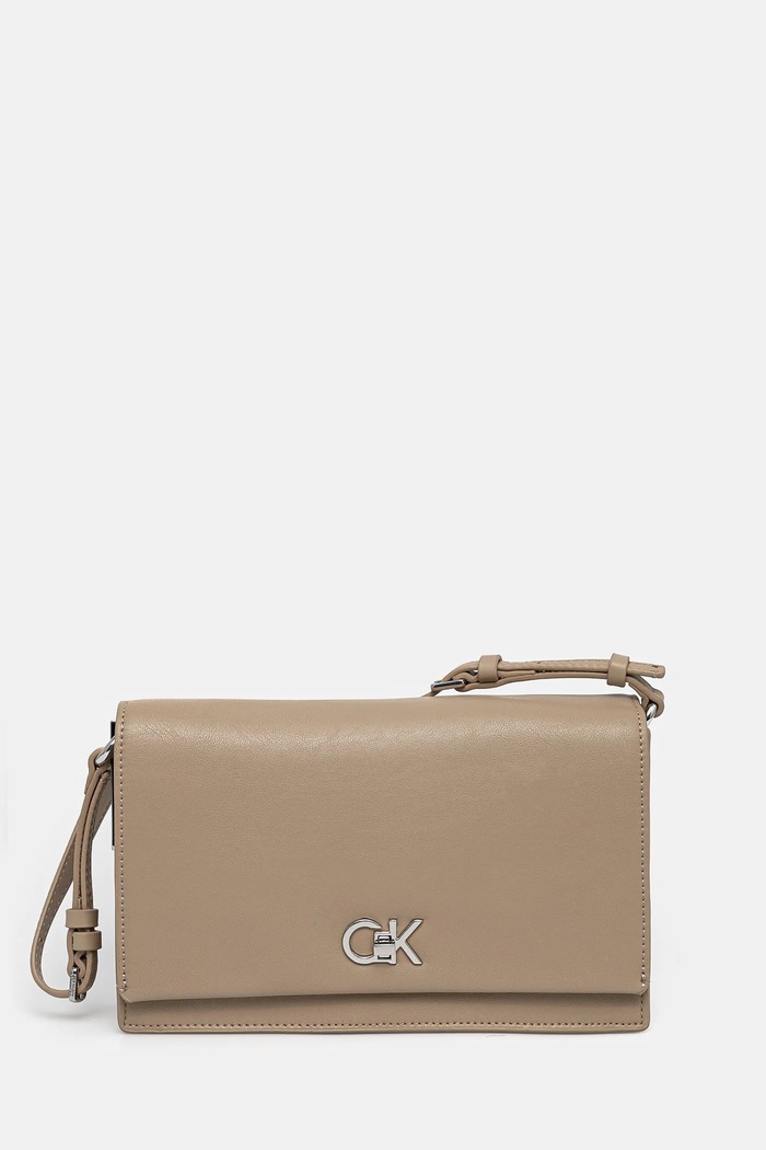 Kabelka Calvin Klein jednofarebný béžová K60K612807