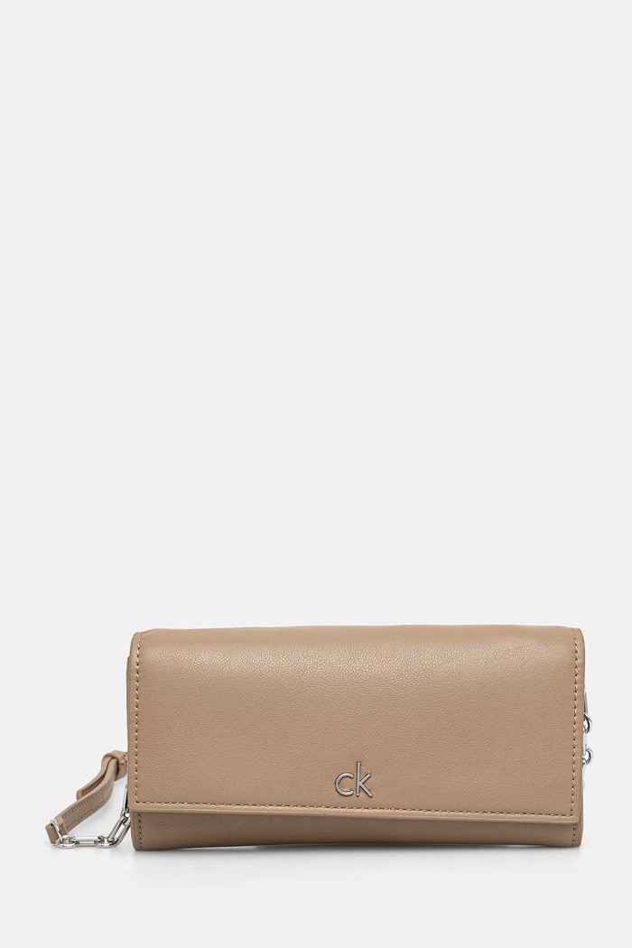 Τσάντα Calvin Klein απομίμηση λείου δέρματος μπεζ K60K612852