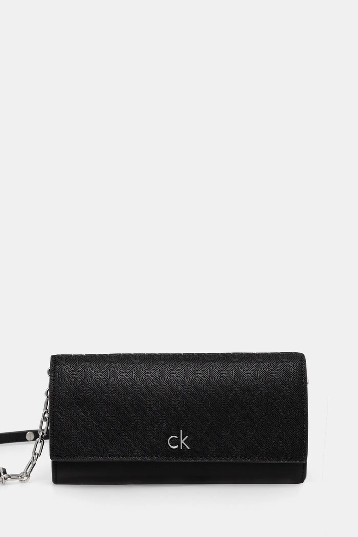 Peněženka Calvin Klein hladký černá K60K612853