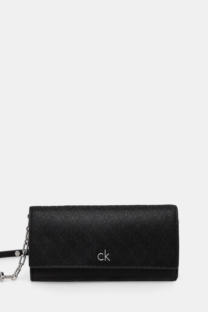 Peněženka Calvin Klein hladký černá K60K612853