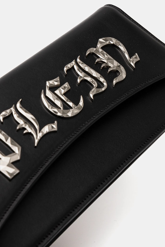 Kožená listová kabelka Philipp Plein čierna SAEA.WBA2020.PLE075N