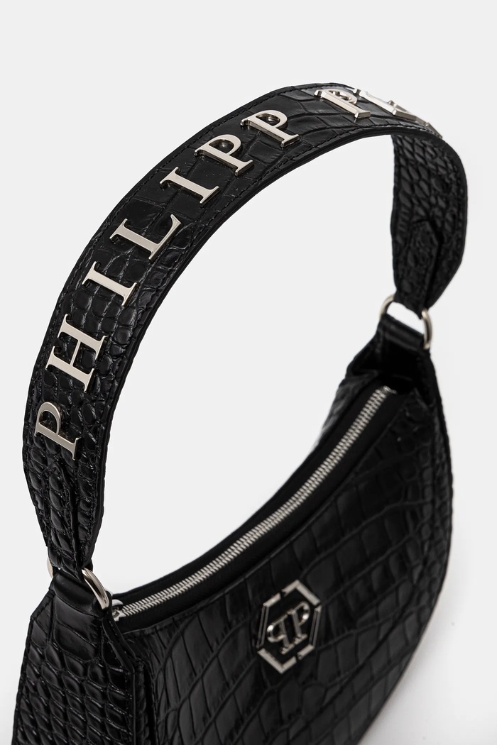 Kožená kabelka Philipp Plein SAEA.WBA2064.PLE010N čierna