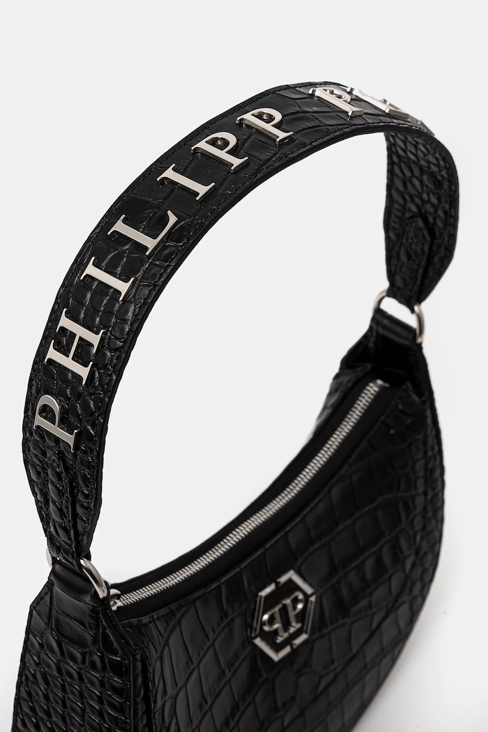 Kožená kabelka Philipp Plein SAEA.WBA2064.PLE010N čierna