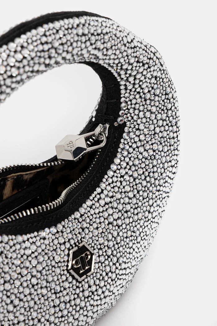 Δερμάτινη τσάντα Philipp Plein PAEA.WBA2096.PLE009N ασημί