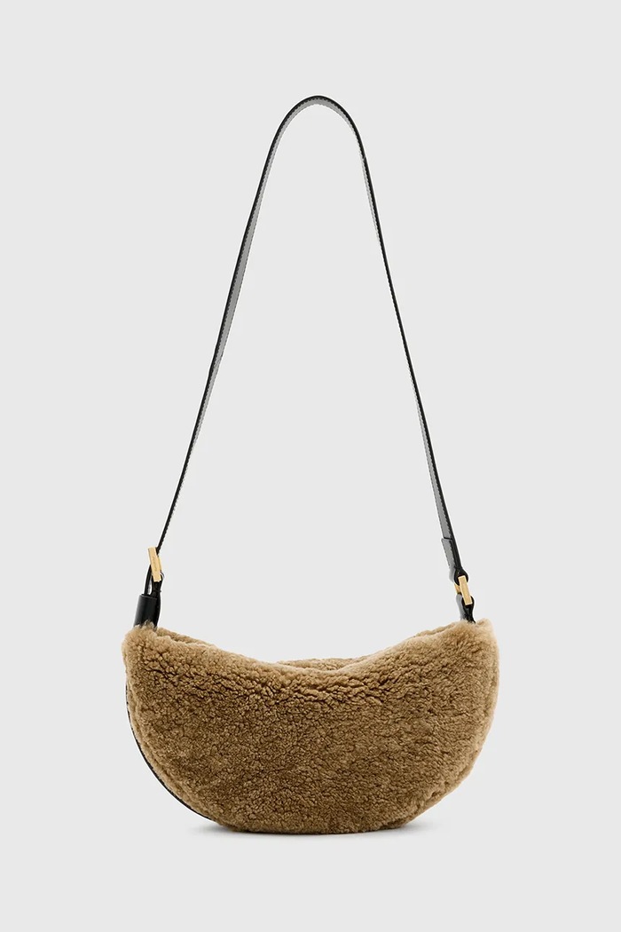 Kabelka AllSaints HALF MOON přírodní kůže hnědá W047XB
