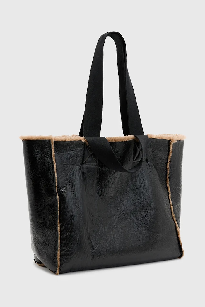 Dodaci Dvostrana kožna torba AllSaints IZZY SHEARLING W056XB smeđa