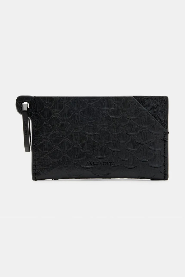 Usnjena denarnica AllSaints HEX SNAKE Zrnato usnje črna W381XB