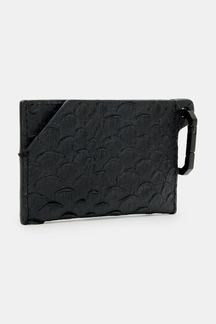 Usnjena denarnica AllSaints HEX SNAKE W381XB črna SS25