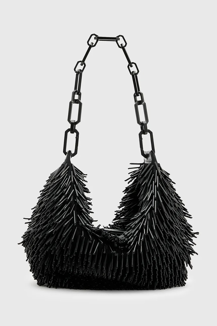 Torba AllSaints MADEA CHAIN premalo za format A4 crna W399XB