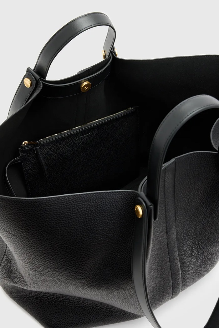 Kožená kabelka AllSaints ALLINGTON černá W452XB