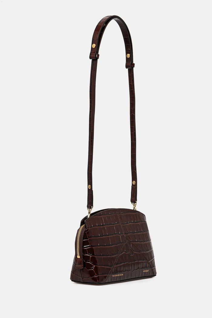 Kožená kabelka Victoria Beckham B125AAC006203A hnedá SS25