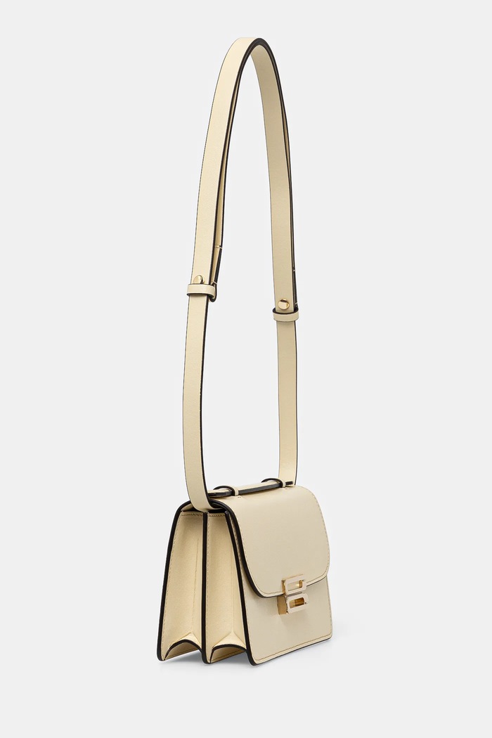 Kožená kabelka Victoria Beckham B424AAC005976A béžová AW25