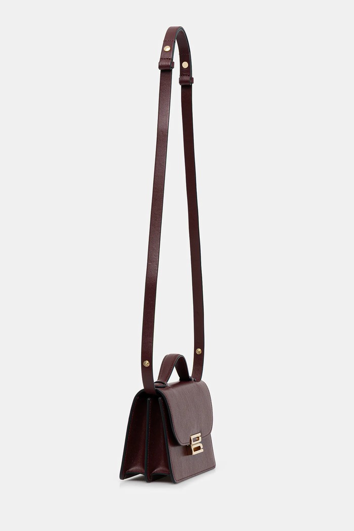 Кожена чанта Victoria Beckham B424AAC005976A бордо AW25