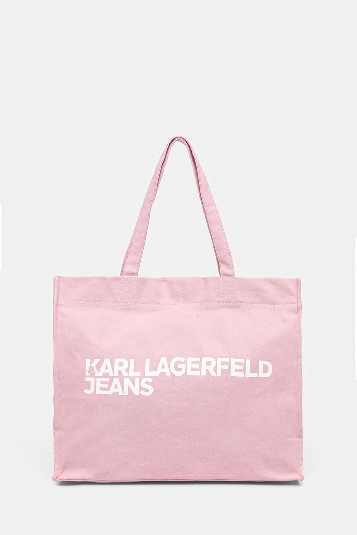 Karl Lagerfeld Jeans τσάντα βαμβακερή υφασμάτινο ροζ A1W50002