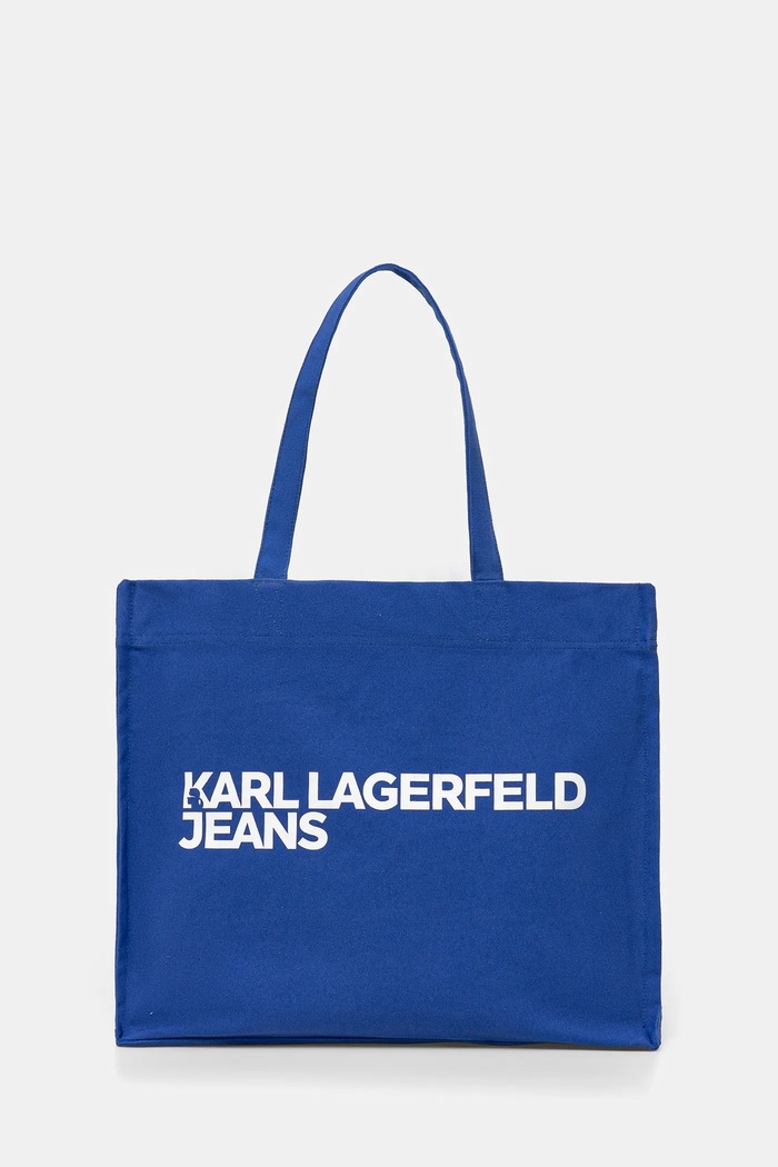 Karl Lagerfeld Jeans τσάντα βαμβακερή υφασμάτινο μπλε A1W50002